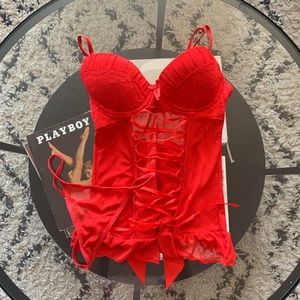 Red Bustier Corset and G String